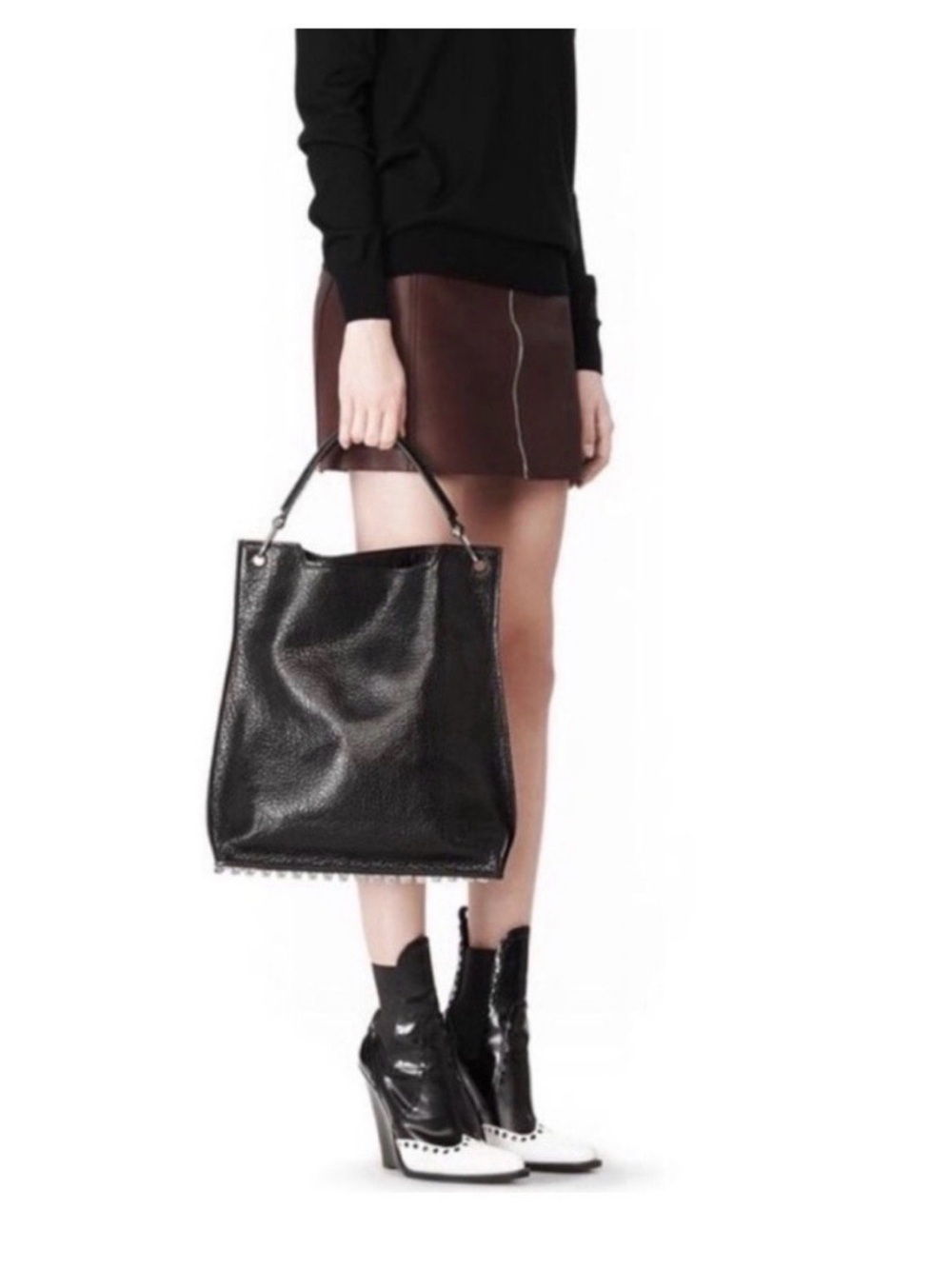 ALEXANDER WANG Darcy Hobo Pebbled Leather Studded Bag
